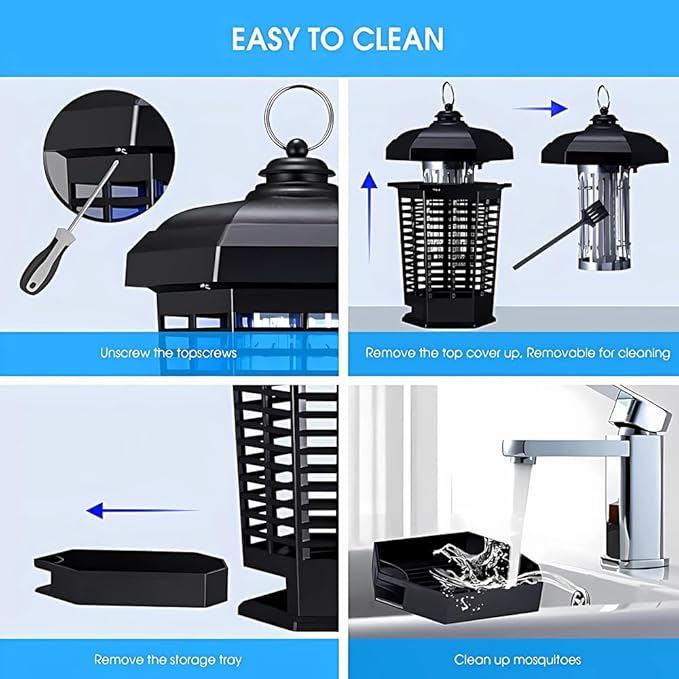 Bug Zapper Outdoor, Mosquitos Zapper, Flying Insects for Indoors 4200V Electric Mosquito Traps 15w Insect Control, Fly Zapper, Insect Trap for Yard, Electric Mosquito Killer for Home