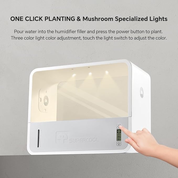 Indoor Mushroom Growing kit Includes Mushroom Grow Light,Fresh air System,Temperature,Automatic humidification for Shiitake Mushrooms,Lions Mane Grow kit,Gardening Gifts