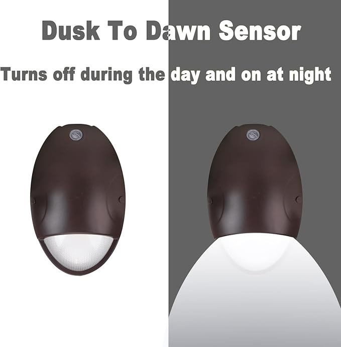dephen 15W LED Emergency Wall Pack Light with Battery Backup and Photocell, Dusk to Dawn WallPack 3500K/4000K/5000K CCT, 90 Minutes 600Lm Security Lighting Self Test (UL-Listed)