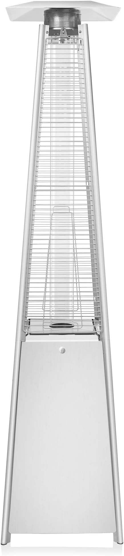 Casafield Outdoor Propane Patio Heater with Wheels, Stainless Steel - Modern Dancing Flame, Commercial & Residential, Uses Standard 20lb LP Gas Tank