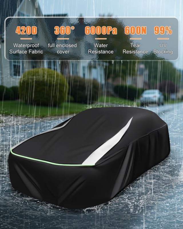 Full Enclosed Car Covers Universal Fit VW Beetle/Golf,Porsche Boxster,350z/370z,Audi TT/A3,BMW Z4,Supra A90/Integra,BRZ,Mini Cooper Clubman Sedan/Coupe/Cabrio/Hatchback Length 165-177 inches