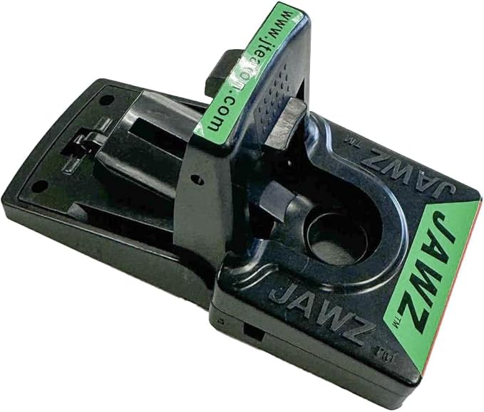 JT Eaton 409 Jawz Indoor Plastic Mouse Trap for Solid or Liquid Bait, Instant Kill Mouse Traps, No-Touch Disposal with Trap Set Indicator 6-Pack