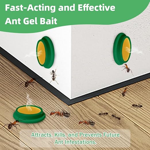 36 Pack Ant Killer Gel Bait, Long Lasting Indoor & Outdoor Ants Bait for Effective Ant Control, Safe & Easy to Use Pest Control for All Common Household Ants, Mess-Free Gel Stations