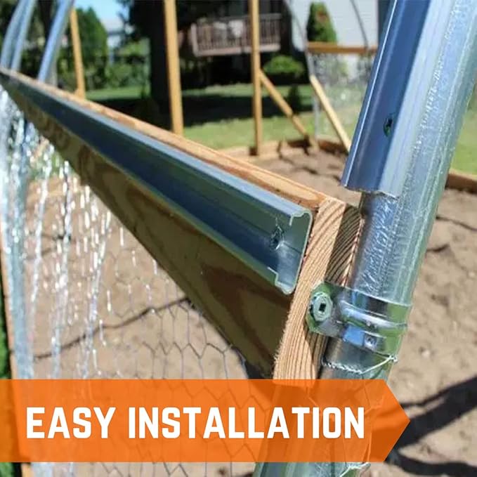 Farm Plastic Supply - Spring Wire & Lock Channel - (50 Pack) - Steel 6.5 ft Spring Lock Track & U-Channel Bundle for Greenhouse Plastic Polyethylene Film or Shade Cloth