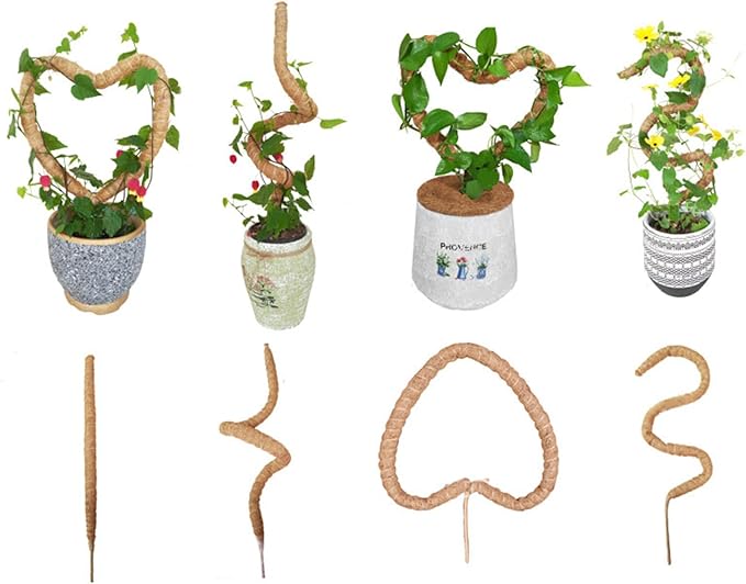 2 Pcs Moss Pole for Plants,Bendable Moss Pole for Plants Monstera,Handmade Coir Plant Support Stakes for Potted Plants, Pothos (24Inch)