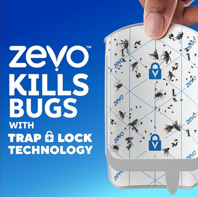 Zevo Flying Insect Trap – 2 Refill Cartridges – Indoor Bug Catcher for Flies, Gnats & Fruit Flies – Mess-Free