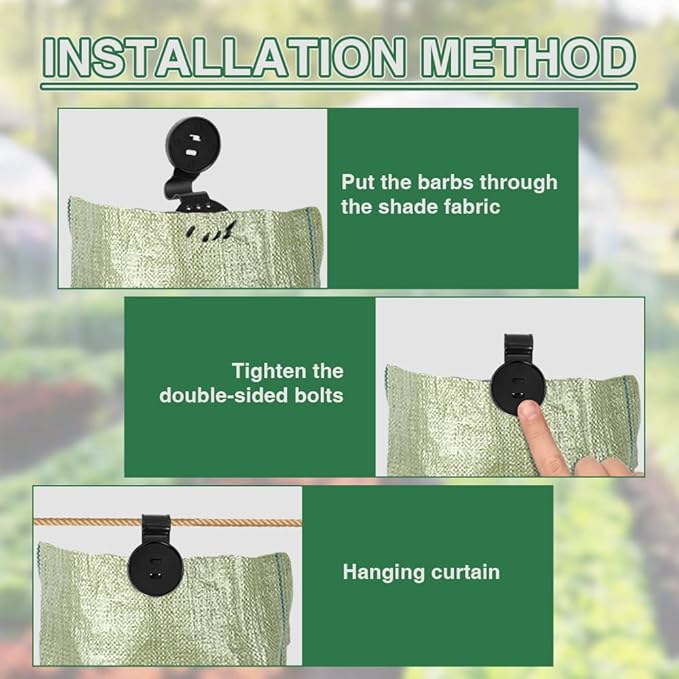 Shade Cloth Heavy Duty Lock Grip, 2023 New Shade Cloth Fix Plastic Clamp, Premium Tarp Clips Fence Fabric Clips for Greenhouse Outdoor Garden Netting, Anti Bird Netting, Sun Shade Net (50 Pcs)