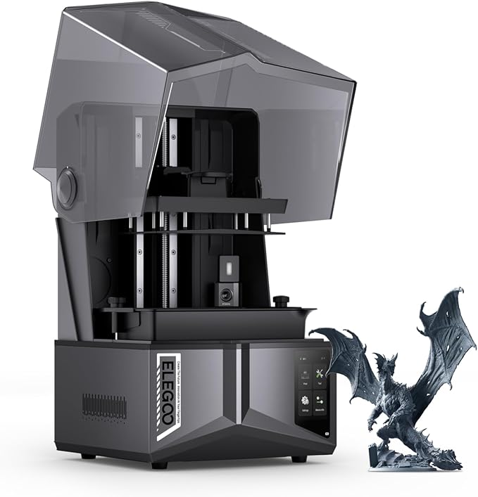 ELEGOO Saturn 4 Ultra 16K Resin 3D Printer with 10" 16K Mono LCD and Flip-up Lid, Smart Tank Heating at 30 °C, 150mm/h High Speed Printing, Large Printing Size of 8.33x4.66x8.66 Inches