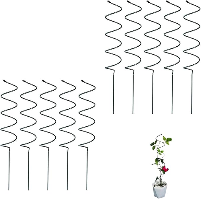 Tomato Twist Stake, Twisted Tomato Stakes Plant Supports, Tomato Cages Climbing Stake, Plant Support for Potted Plants Tomato Rose Vine, Plant Support Stakes for Potted Plants (10pcs)