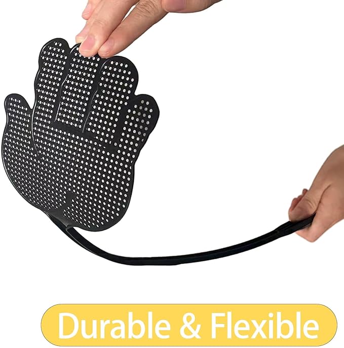Fly Swatter Heavy Duty for Indoors – Hand-Shaped Flyswatter with Non-Slip Grip, Flexible 3-Pack Bug Swatters for Kitchen, Patio & Living Room