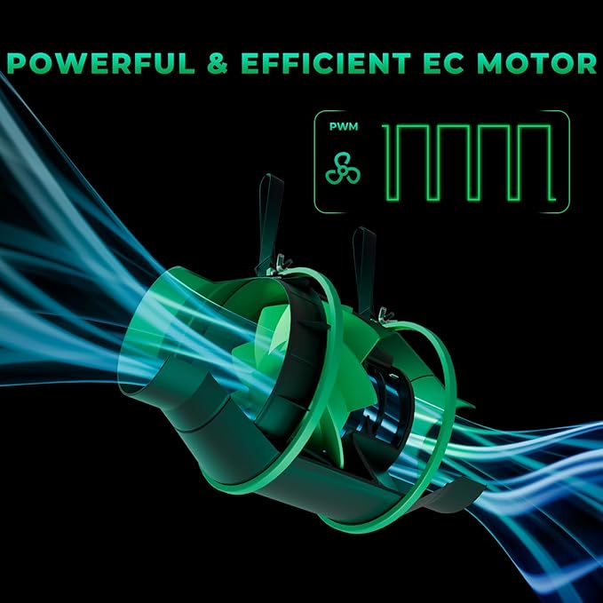 Mars Hdyro 2025 New Version iFresh 6 Inch Smart Inline Duct Fan with Variable Speed Controller, 402 CFM App Control Ventilation Exhaust Fan for Grow Tents, Hydroponics