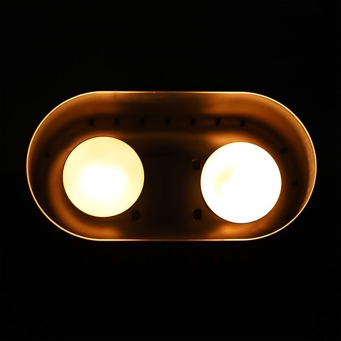 15inch Dual Reptile Light Fixture, Max 150W Dual Reptile Heat Lamp with Separate Switches, Double Dome Lamp UVB Light Fixture for Bearded Dragon, Turtles, Snake and Lizard Terrarium