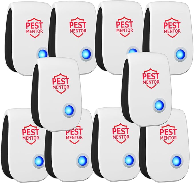 Ultrasonic Pest Control Repeller 10 Packs, Electronic Pest Repellent Mouse Repellent, Indoor Pest Control for Roach Rodent Mouse Bugs Mosquito Mice Spider Ant Fleas Insects Cockroach