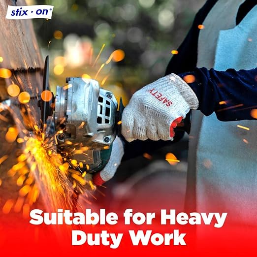 SAFETY Non-Slip 50 Pairs Red Latex Cotton Multi-Purpose Work Gloves- Nitrile Dipped & Rubber Palm Coated for a Firm Grip- Heavy Duty Premium-Construction-Moving-Warehouse-Garden-Gloves