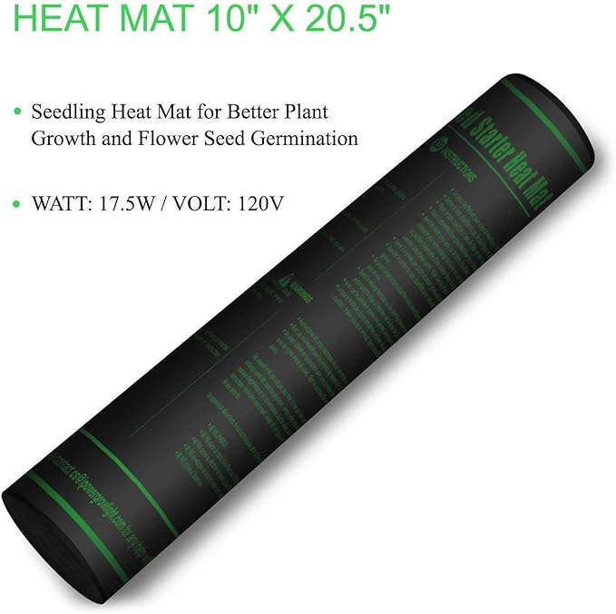 iPower 10" x 20" Waterproof Durable Seedling Heat Mat Warm Hydroponic Plant for Indoor Gardening Germination Starting