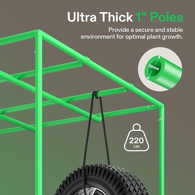 VIVOSUN P558 60"×60"×80" PRO Grow Tent, with Thick 1 inch Poles, Strengthened High Reflective Mylar Oxford Fabric, Extra Hanging Bars & High CFM Kit for Hydroponics Indoor Plant for AeroLight A200SE×3