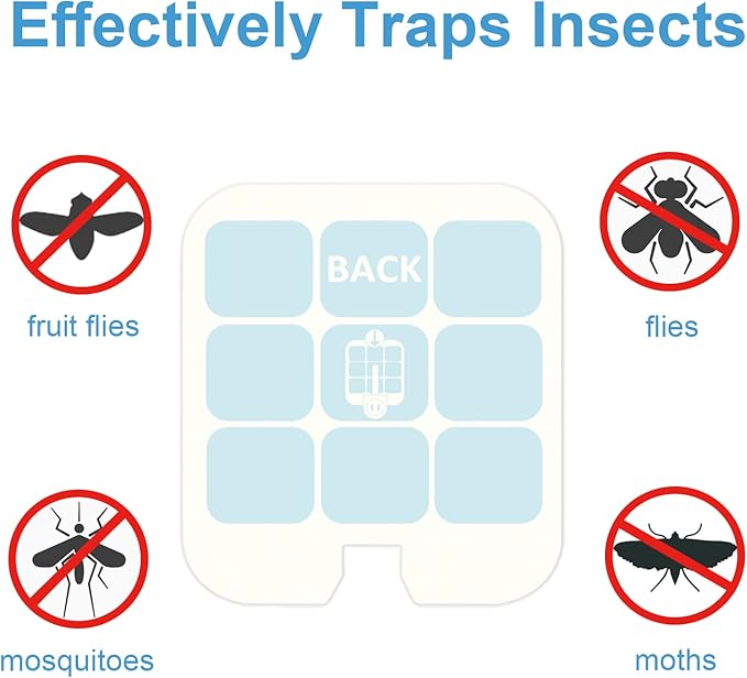 20 Pcs Refill Glue Cards Compatible with Safer Home SH502 Indoor Fly Trap and Dynatrap DT3005W Plug-in Bug Light for Flies, Fruit Flies, Moths, Gnats, and Other Flying Insects