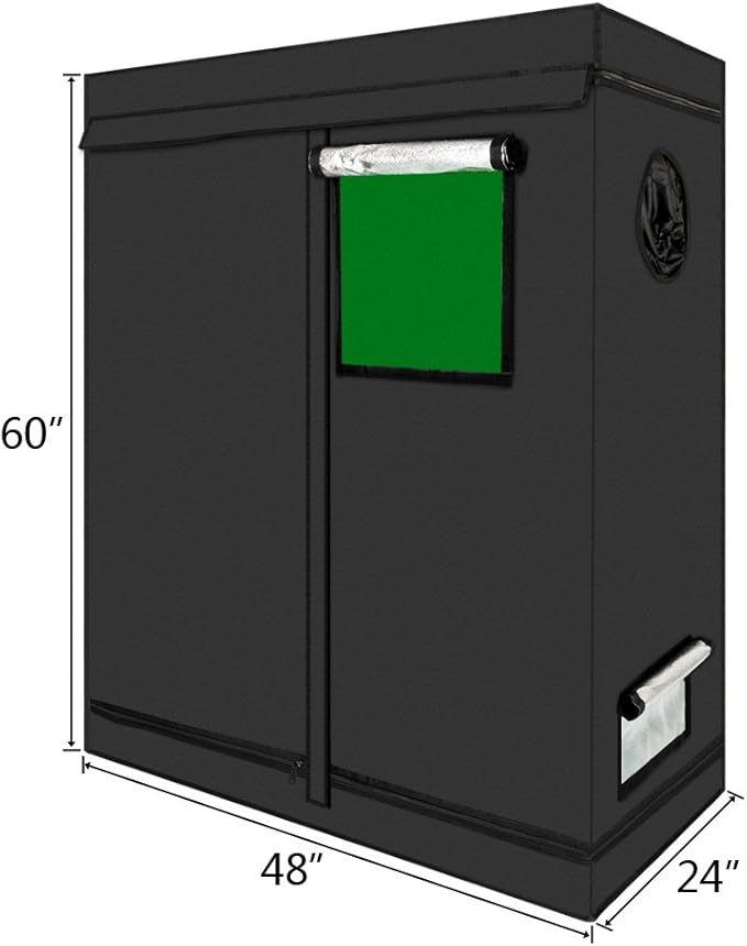 Outvita 4x2 Grow Tent, 48"x24"x60" High Reflective Mylar Hydroponic Plant Growing Room with Removable Floor Tray & Observation Window for Indoor Plant Flower Herb