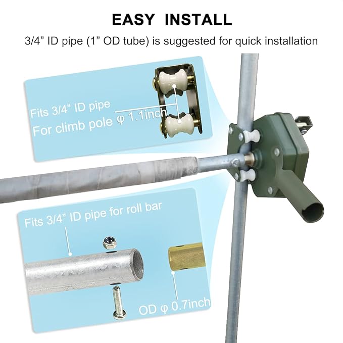 UYGALAXY 2PCS Greenhouse Sidewall Manual Film Roll up Hand Crank Winch for Greenhouse Ventilation Agricultural