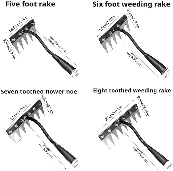 Gardenia Iron Weeding Rake, 2025 Gardenia Iron Weeding rake, Ironrake The Heavy-Duty Irons Weedings Rakes,Irons Rakes for Gardening and Weedings (5 Teeth) (5 Teeth)