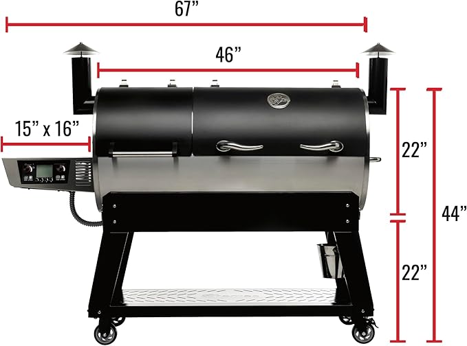 recteq DualFire 1200 Wood Pellet Smoker Grill, Wi-Fi Electric Pellet Grills, Dual Chambers for Hot and Fast + Low and Slow Cooking