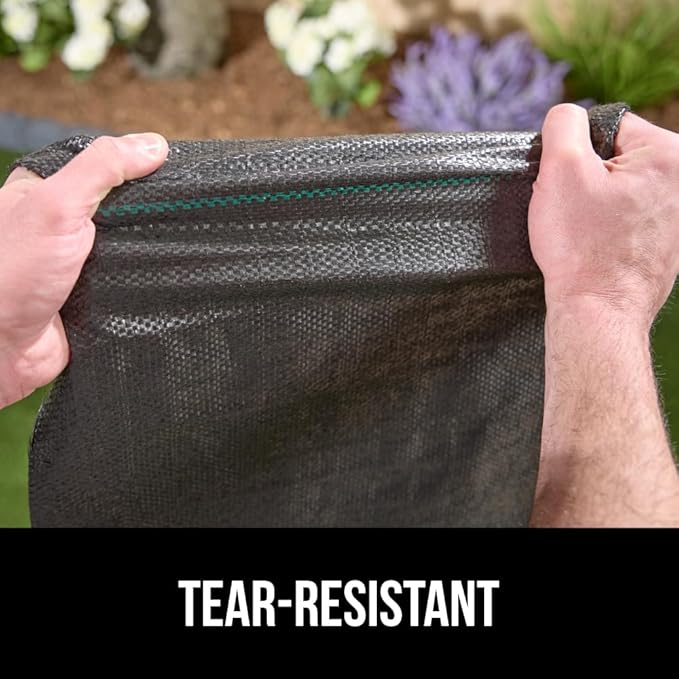GORILLA GRIP 3 FT x 50 FT Powerful Weed Barrier Landscape Fabric, Durable Tear Resistant Blocker, Permeable UV Resistant Fabrics for Landscaping Outdoor Garden Bed, Ground Mulch, 3.2oz Woven