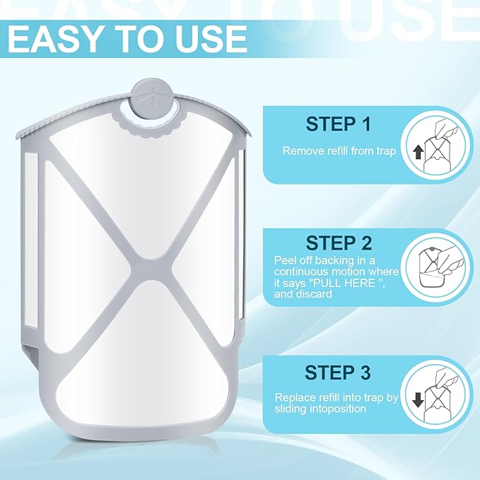 Flying Insect Trap Refills & 8 Cartridges, Compatible with ZEVOM364A Refill (8 Cartridges)