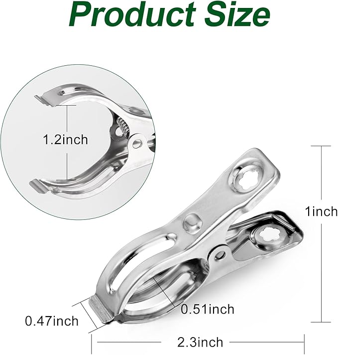 40 Pcs 2.3 Inch Row Cover Clips, Garden Clips for Netting, Greenhouse Clamps Made of Stainless Steel, Have a Strong Grip of Greenhouse Clips, For 1/2'', 3/4'', 1'' Garden Hoops