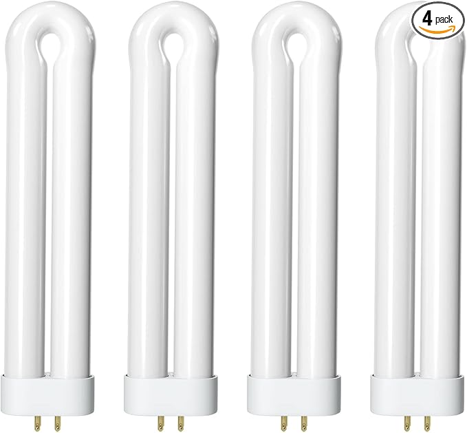 Shootingstar Bug Zapper Replacement Light Bulb for 15W Insect Attracting Lamp with 4-Pin Base, Ful 15W-BL U Shaped Twin Tube Bulb for Outdoor Mosquito Zapper, 4 Pack