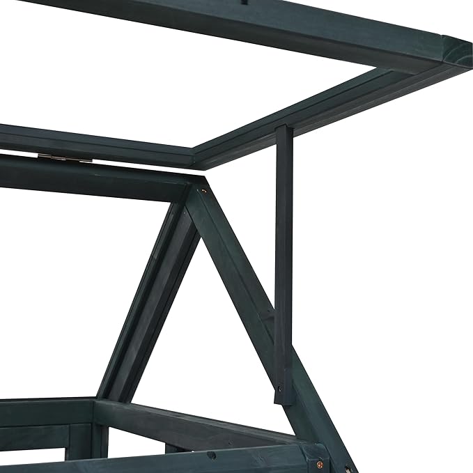 Merax 69" Wooden Greenhouse with Wheels - Portable Cold Frame for Balcony/Patio, UV-Resistant Indoor Outdoor Plant Growing Cabinet (Large, Heavy-Duty) (Forest Green)