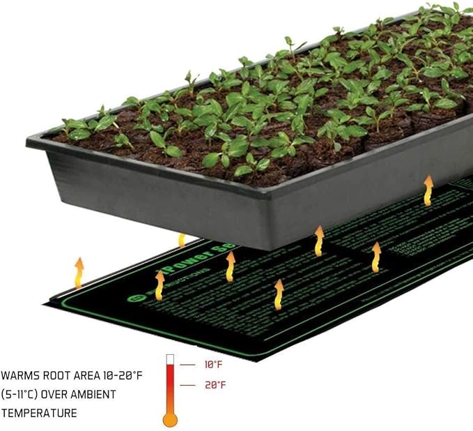 iPower 10" x 20" Waterproof Durable Seedling Heat Mat Warm Hydroponic Plant for Indoor Gardening Germination Starting