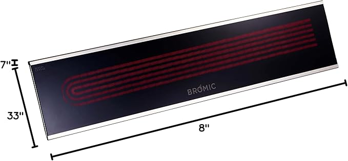 Bromic Platinum Smart Heat Marine 2300W Electric Patio Heater - Radiant Infrared, 208V, Black Finish - BH0320023