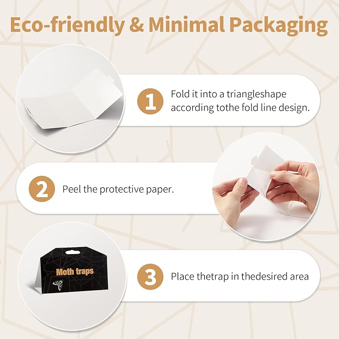 Upgraded Moth Traps, Double Potent Pantry & Clothes Traps with Pheromones Prime, No Toxic & Odorless Meal Moth Trap, Organic Sticky Moths Balls Repellent with Lure for Closet, Kitchens -8Pack
