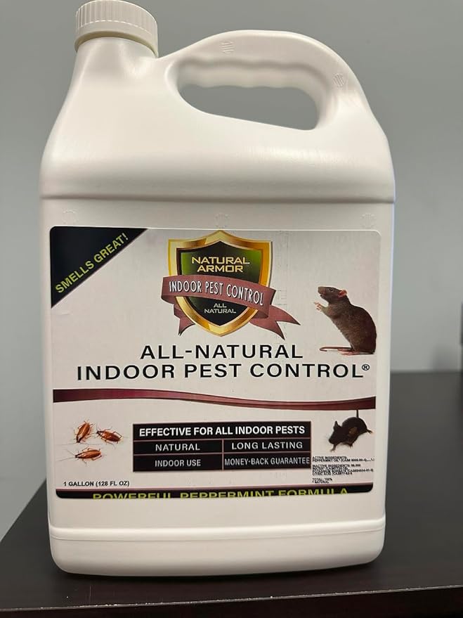 Peppermint Repellent for Indoor Pest Control - All Natural & Safe Spray for Outdoor Use. Natural Armor Indoor Pest Control. 128 Oz Gallon, Ready to Use with Heavy-Duty Trigger Sprayer