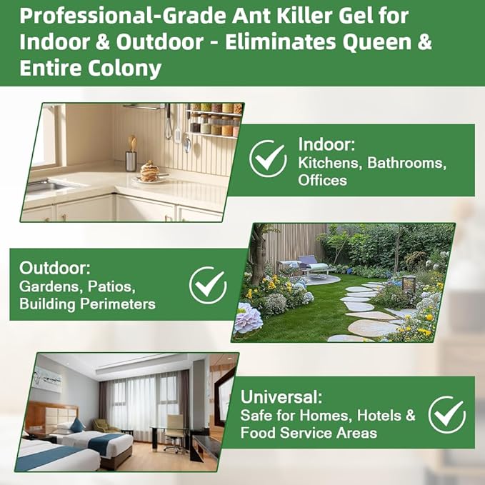 32 PCS Ant Killer Gel Bait Stations, Extra Strengthen Ant Bait Traps, Long-Lasting Effective Pest Gel for Carpenter Ants and Other Common Household Ants, No Mess Easy Use, Safe for Pets and Kids