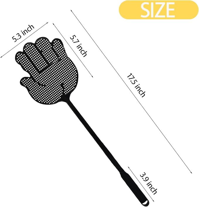 Fly Swatter Heavy Duty for Indoors – Hand-Shaped Flyswatter with Non-Slip Grip, Flexible 3-Pack Bug Swatters for Kitchen, Patio & Living Room