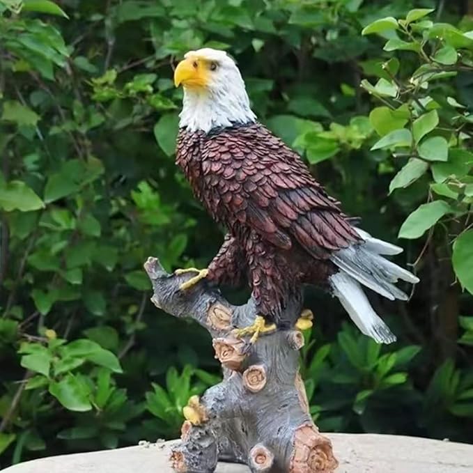 Garden Sculpture & Statue Flight of Freedom American Bald Eagle Hanging Bird Decor - Hand-Painted Majestic America Indoor/Outdoor USA Decor for Patio, Office