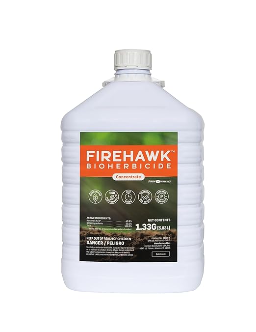FireHawk™ Bioherbicide Concentrate 1.33 Gal | Fast‑Acting Alternative Weed Killer | Soil‑Friendly Formula | Makes Up to 28 gal for Broad‑Spectrum Control