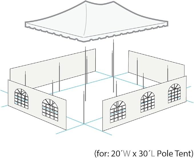 Party Tents Direct 20'x 30' Weekender Canopy Pole Tent with Sidewalls - Easy Up Canopy Tent with 120 Person Capacity - Outdoor Canopies for Parties, Weddings, and Events (Green/White)