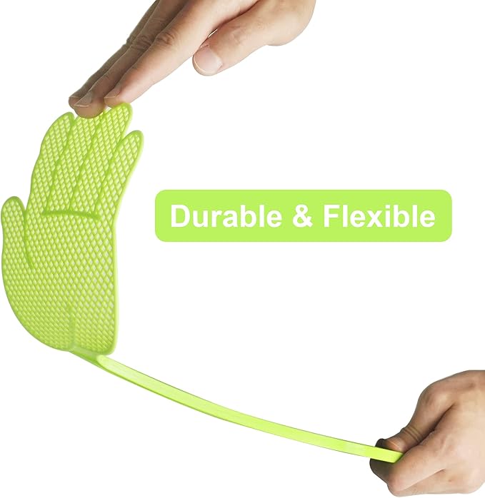 Dirza Fly Swatter - Funny Hand Shaped Fly Swatters - Durable -Colorful Manual Flyswatter Plastic Bug Swatters for Home Indoor Outdoor Classroom Office 5 Pack