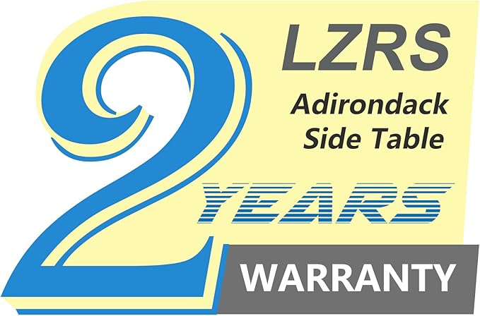 LZRS Round Adirondack Patio Side Table End Table, Outdoor Side Tables for Patio, Backyard,Pool, Indoor Companion, Easy Maintenance & Weather Resistant(White)