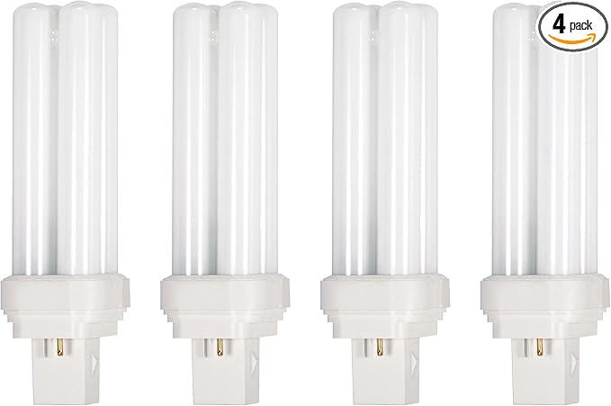 Satco S6022/04 T5 Quad Tube 2-Pin Compact Fluorescent Light Bulb for Magnetic Ballasts, 28 Watts, White, 4 Pack