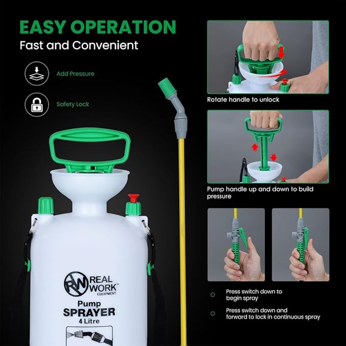 REALWORK 2-Gallon Handheld Tank Sprayer with Easy-Carry Shoulder Strap for Lawn, Garden, Yard, in Translucent White