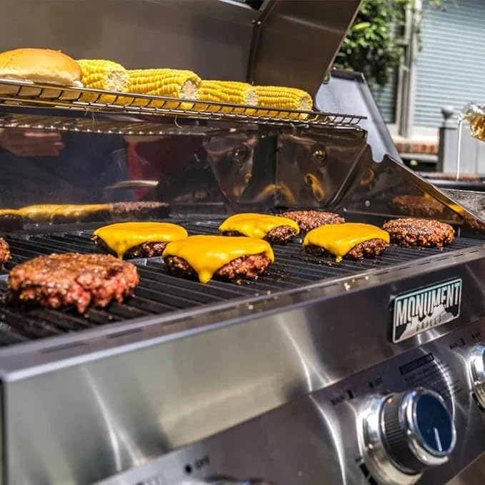 Monument Grills Larger 4-Burner Propane Gas Grills Stainless Steel Cabinet Style with Infrared Side Sear Burners & Side Burners with Smoke Box(2 items)