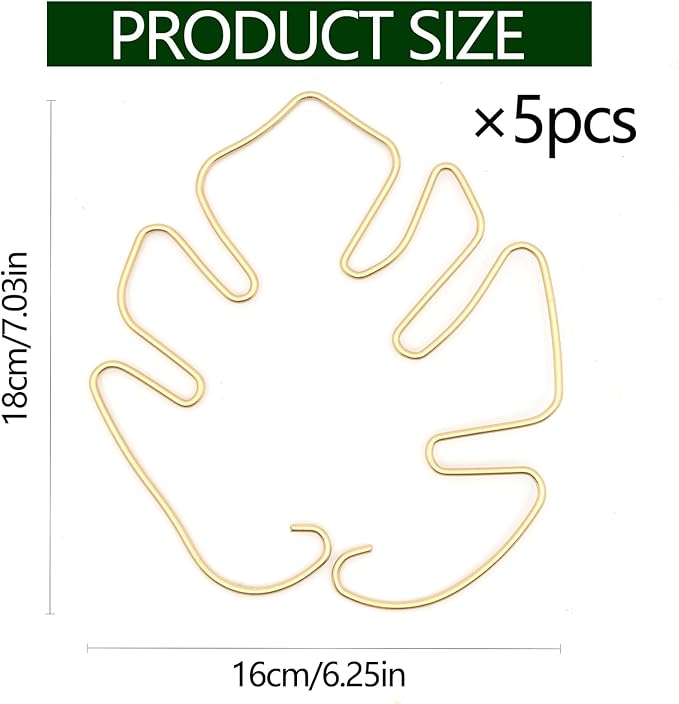 5PCS Plant Stem Support - Durable Monstera Stabilizer Grapple Holder, Unique Design for Climbing Plants, Turtle Shell Bamboo Clamp Set, Ideal Plant Support for Thriving Growth (Gold)