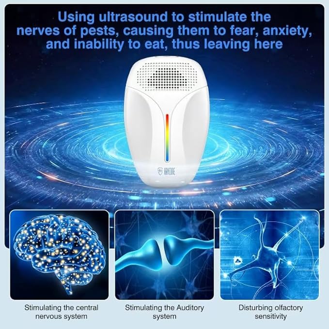 2024 Upgraded Ultrasonic Repeller & Insect Indoor Repeller,Ultrasonic and Repellent for Roach,Rodent,Mouse,Bugs,Mosquito,Mice,Spider,Ant,3 Mode Switching,6 Packs