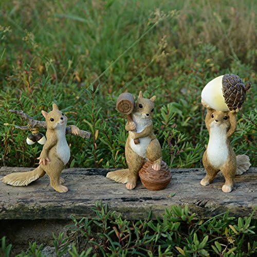 Garden Squirrel Figurine- Learning Grandfather Squirrel Statue