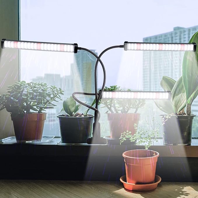 GHodec Grow Light for Indoor Plants,150W 6000K Full Spectrum Clip Plant Growing Lamp,Super Bright 252 LED Plant Light with Flexible Gooseneck & Timer Setting 4/8/12H