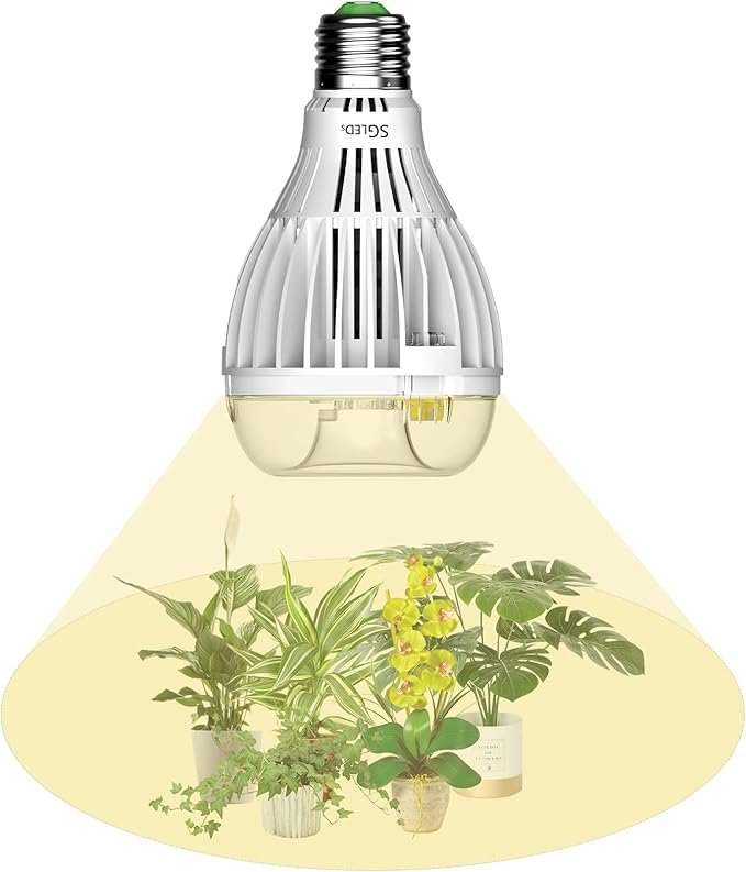LED Grow Light Bulb 360W Equivalent, A21 24 W Full Spectrum for Indoor Plants, Ceramic Tech Grow Lamp with Optical Lens for High PPFD, 4000 K Daylight for Plant Growing