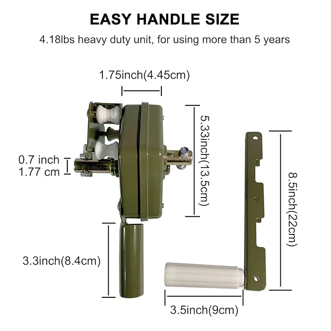 UYGALAXY 2PCS Greenhouse Sidewall Manual Film Roll up Hand Crank Winch for Greenhouse Ventilation Agricultural